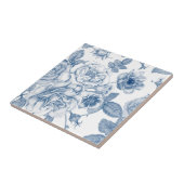  blauw wit bloemmotief home decor tegel tegeltje (Zijkant)