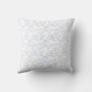 Blauw-wit bloemmotief kussen