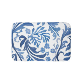 Blauw & Wit Bloemontwerp | Chinoiserie Pattern Badmat