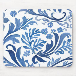 Blauw & Wit Bloemontwerp | Chinoiserie Pattern Muismat