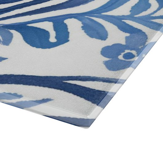 Blauw & Wit Bloemontwerp | Chinoiserie Pattern Snijplank (Hoek)