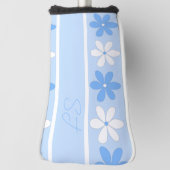 BLAUW WIT BLOEMPATROON BLOEMEN INITIALEN GOLFHEADCOVER (Draai 90)