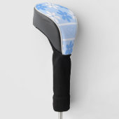 BLAUW WIT  BLOEMPATROON BLOEMEN INITIALEN GOLFHEADCOVER (Schuin)