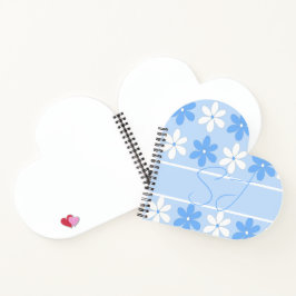 BLAUW-WIT  BLOEMPATROON HEMELBLOEMEN NOTITIEBOEK
