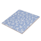 blauw-wit bloempatroon tegeltje (Zijkant)