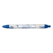 Blauw Wit Bloemstijl Chinoiserie Blauwe Inkt Pen (Voorkant)