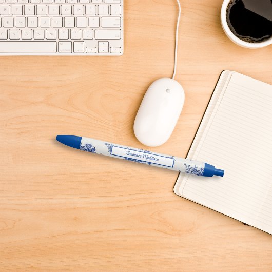 Blauw Wit Bloemstijl Chinoiserie Blauwe Inkt Pen