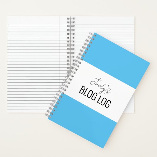Blauw & Wit Blogging Spiral Notitieboek (Binnen)