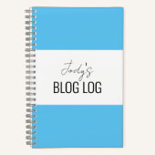 Blauw & Wit Blogging Spiral Notitieboek (Voorkant)