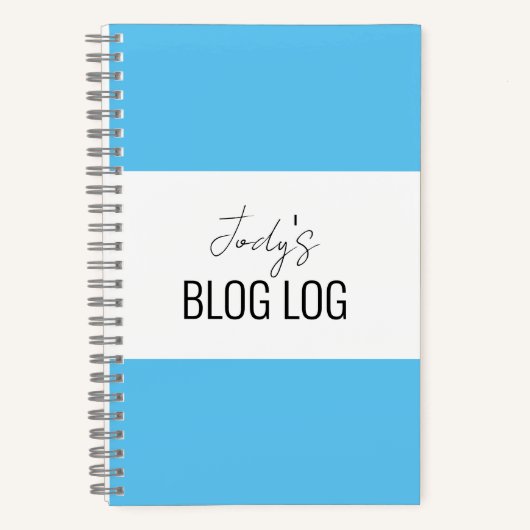 Blauw & Wit Blogging Spiral Notitieboek (Voorkant)