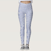 Blauw wit blokpatroon leggings (Voorkant)
