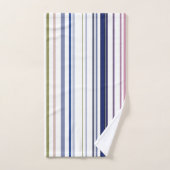 Blauw wit blozend strand badkamer kust bad handdoek (Handdoek)