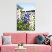 Blauw & Wit Bluebonnets Stretched Canvas Muurkunst (Insitu (Woonkamer))