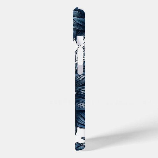 Blauw & Wit Boheems Bloemen Print Case-Mate iPhone Case (Achterkant / Links)