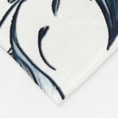 Blauw & Wit Boheems Bloemen Print Fleece Deken (Hoek)