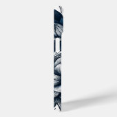 Blauw & Wit Boheems Bloemendessin Case-Mate iPhone Case (Achterkant / Rechts)