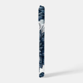 Blauw & Wit Boheems Bloemendessin iPhone 15 Case (Linkerkant)
