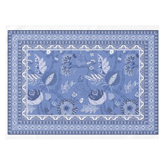 Blauw wit Boheems patroon Tafelkleed (Voorkant (Horizontaal))