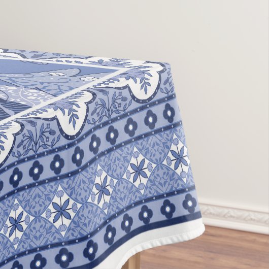 Blauw wit Boheems patroon Tafelkleed (Voorbeeld)