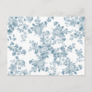 blauw wit bohemen elegant floraal briefkaart