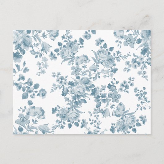  blauw wit bohemen elegant floraal briefkaart (Voorkant)