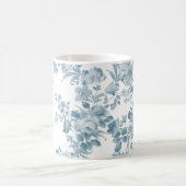 blauw wit bohemen elegant floraal koffiemok (Center)