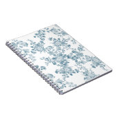 blauw wit bohemen elegant floraal notitieboek (Rechterzijde)