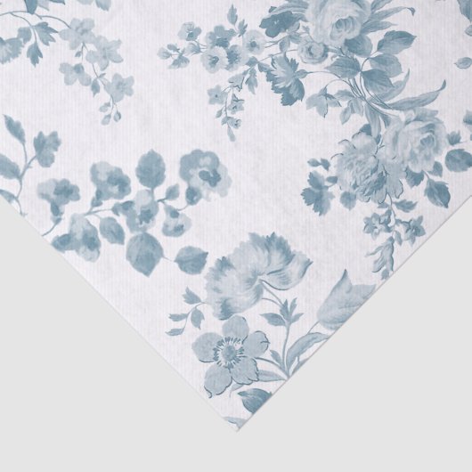  blauw wit bohemen elegant floraal tissuepapier (Detail)