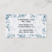  blauw wit bohemen elegant floraal visitekaartje (Achterkant)