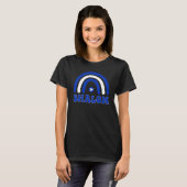 Blauw-wit Boho Rainbow Shalom T-shirt (Voorkant volledig)