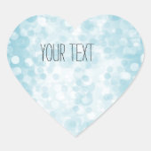 Blauw Wit Bokeh Hart Sticker (Voorkant)