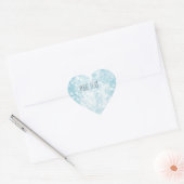 Blauw Wit Bokeh Hart Sticker (Envelop)