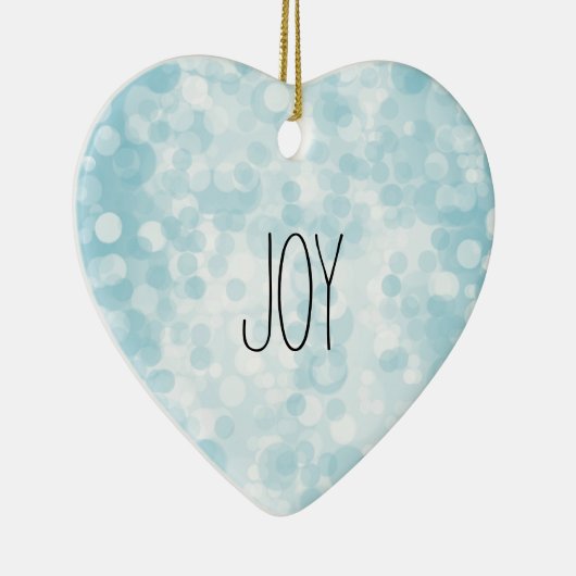 Blauw Wit Bokeh Keramisch Ornament (Rechts)