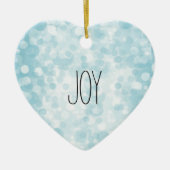 Blauw Wit Bokeh Keramisch Ornament (Voorkant)