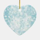 Blauw Wit Bokeh Keramisch Ornament (Achterkant)