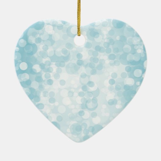 Blauw Wit Bokeh Keramisch Ornament (Achterkant)