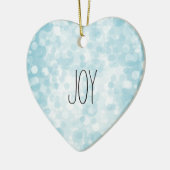 Blauw Wit Bokeh Keramisch Ornament (Links)