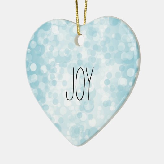 Blauw Wit Bokeh Keramisch Ornament (Links)