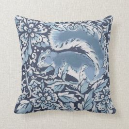  Blauw Wit Bosseneekhoorn Floral Woodland Kussen
