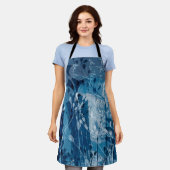 Blauw & Wit Botanisch Wildbloem Schort (Gedragen)