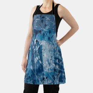 Blauw & Wit Botanisch Wildbloem  Schort