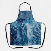 Blauw & Wit Botanisch Wildbloem Schort (Voorkant)