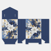 Blauw Wit Botanische Bloemen Bedankdoosjes (Ongevouwen)