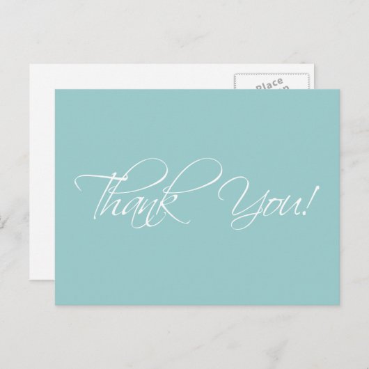 Blauw Wit bruiloft Dank u Briefkaarten (Voorkant / Achterkant)