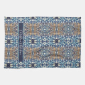 Blauw-wit-bruine loft industriële stijl theedoek (Horizontaal)