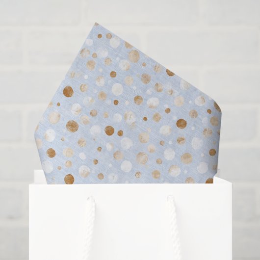 Blauw Wit Bruine Stippen Verjaardag Tissuepapier (Cadeauzakje)