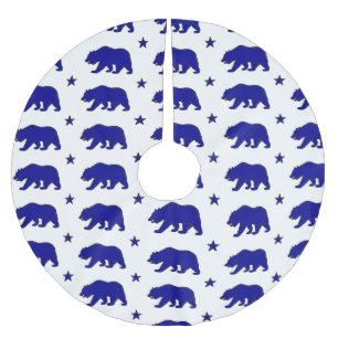 Blauw wit Californische beer patroonrok Kerstboom Rok