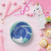 Blauw Wit Celadon Chinoiserie Turnip Faux China Papieren Kommen (Feest)