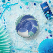 Blauw Wit Celadon Chinoiserie Turnip Faux China Papieren Kommen (Feest)