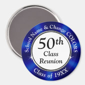 Blauw, wit, Cheap 50th Class Reunion Souvenirs Magneet (Voorkant / Achterkant)